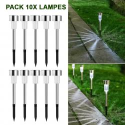 LAMPES DE JARDIN SOLAIRES LUMIÈRE BLANCHE - AUTONOMES - LIVRAISON GRATUITE