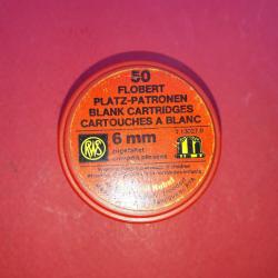 Boite 50 cartouches à blanc en calibre 6mm  Flobert