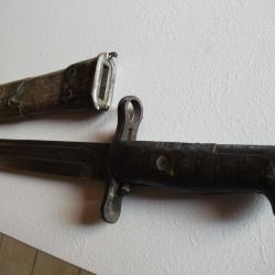 LOT EQUIPEMENT MILITAIRE BAIONNETTE AMERICAINE DE LA GUERRE 14/18