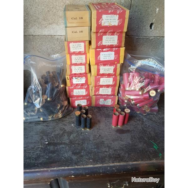 gros rechargement lot douilles et bourres anciennes