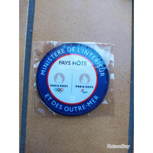 PATCH ECUSSON MINISTERE DE L INTERIEUR ET DES OUTRE MER PARIS 2024 JEUX OLYMPIQUE PAYS HOTE