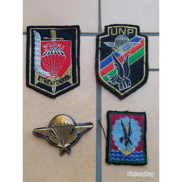 LOT PARACHUTISTE 3 RPIMA  BREVET NUMEROTE 1984 INSIGNE TISSUS 11DIVISION PARA  3 RPIMA TISSUS UNP