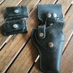 Holster cuir Manurhin mr88 F1, officiel et 2 cartouchières