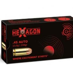 Munitions GECO hexagon cal.45 200gr 13g par 50