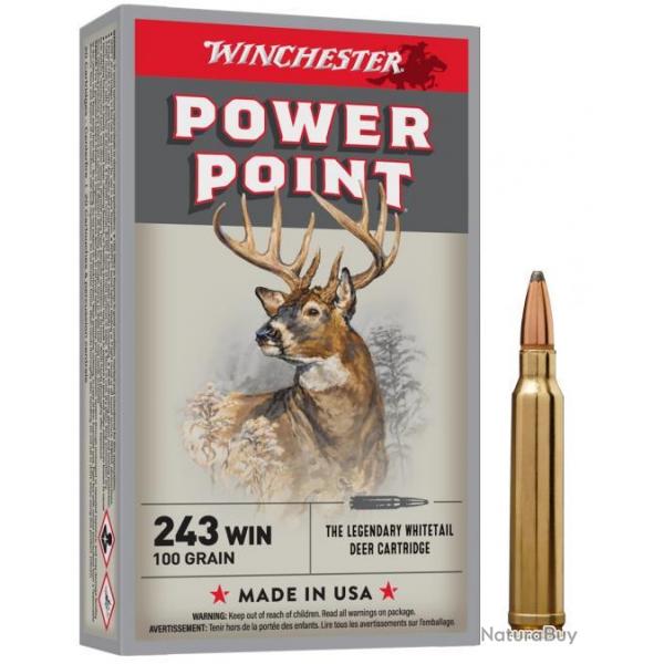 WINCHESTER cal.243 Win Power Point 100 grains - 6.5 grammes /20
