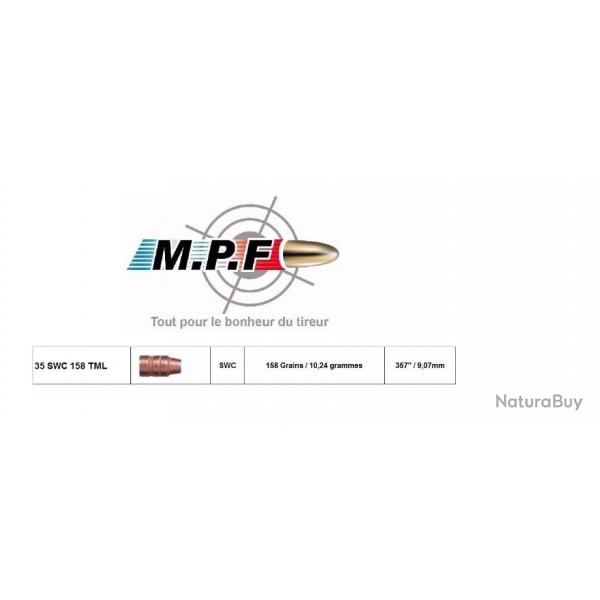 Ogives MPF Cuivres 38 SWC 158 Gr TMJL  357 par 2000