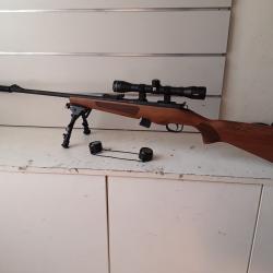 Carabines a verrou Hatsan ECSORT Cal.22lr bois can.56cm + lunette 4x32 + bipied + silencieux