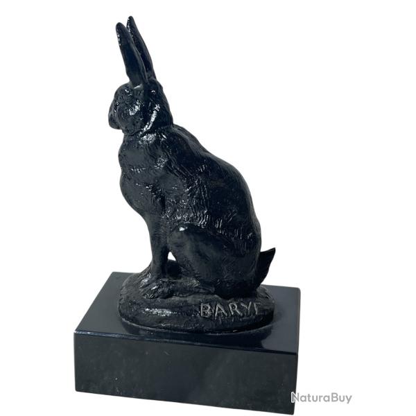 Barye Lapin oreilles dresses sculpture
