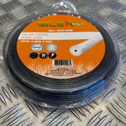 Bobine fil coupe rond dual line debroussailleuse 80 m X diam 2,4 mm silex gamme pro