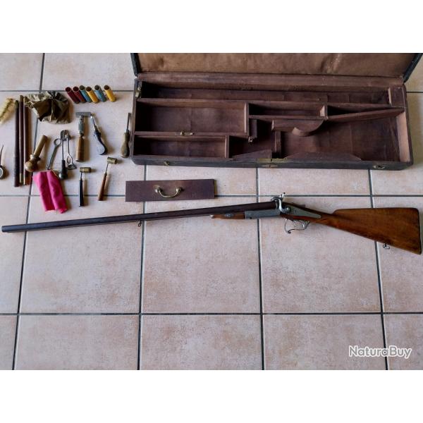 Fusil  broches calibre 16 Rivolier avec malette et accessoires