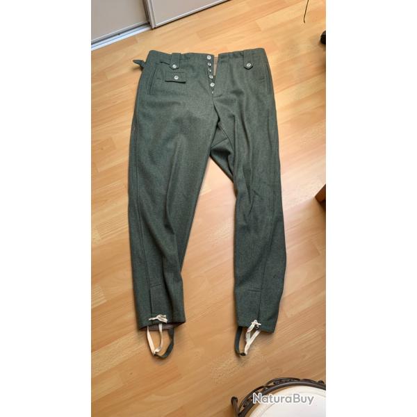 Pantalon laine M43 Arme Allemande FIELD GRIS repro Haut de gamme