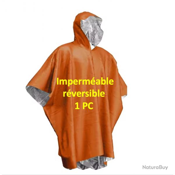 Poncho impermable d'urgence, couverture impermable, quipement chasse, pche, camping  Secours