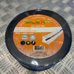 Bobine fil coupe dual square 4 pans debroussailleuse 80 m X diam 3,5 mm silex gamme pro