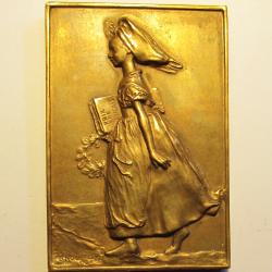 (516) Médaille "Oeuvre du prix de Français en Alsace" par Berthe Nouffard 1924