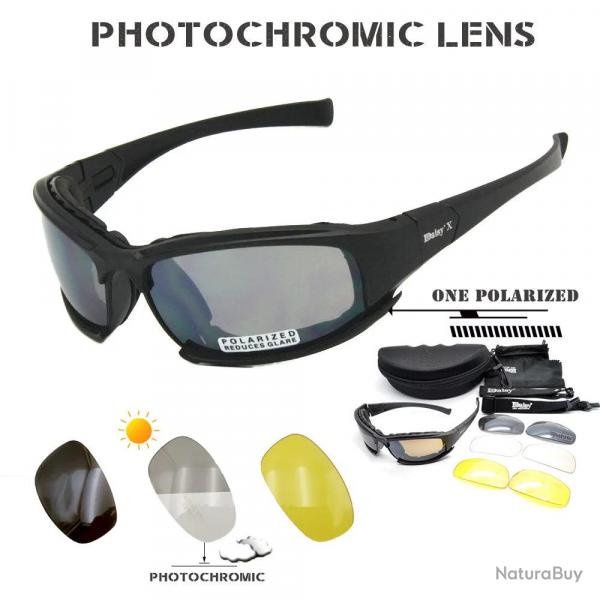 Daisy X7 Photochromic sunglasses Tactical Goggles men polarized C5 glasses Kit War Game shooting gog