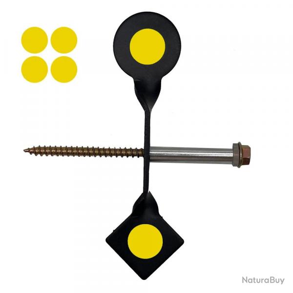 Hunting and Shooting Steel Plinking Spinner Target Three Colors Option Yellow Blue Green Stickers Si