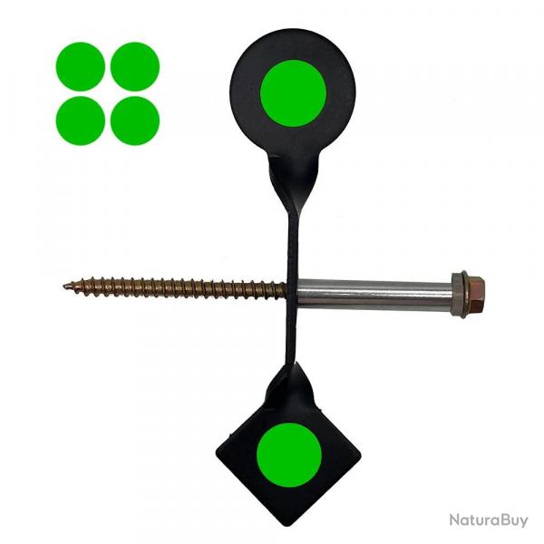 Hunting and Shooting Steel Plinking Spinner Target Three Colors Option Yellow Blue Green Stickers Si