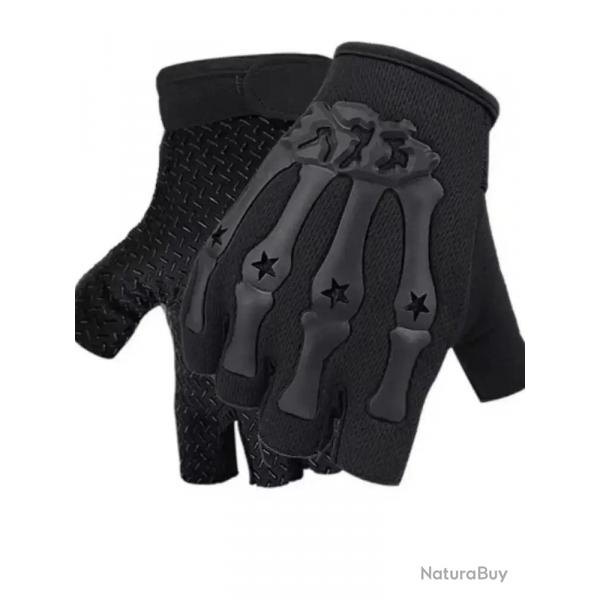 Riding Fingerless Gloves Non-slip Half Finger Gloves for Motorcycle Cycling Climbing Hiking Hunting 