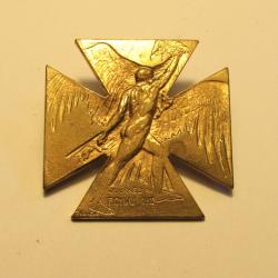 (523) Broche bronze doré "Journée du poilu 1915", signée René Lalique