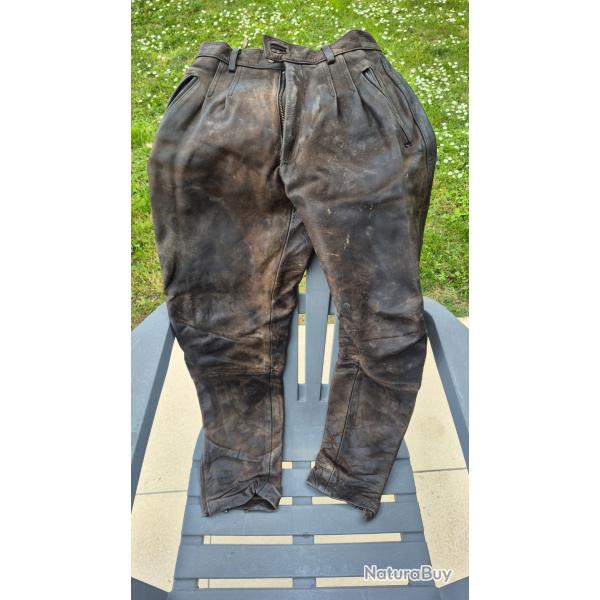 pantalon cuir marron