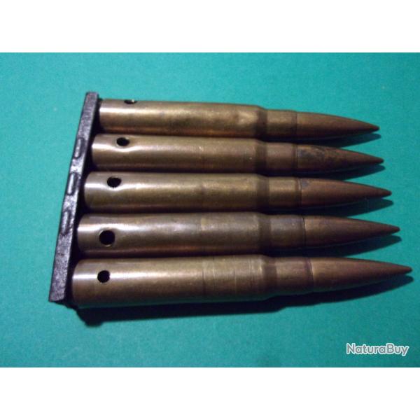 5 munitions 7,92x57 sur clip dates de 36 (P-S-139- 36 ) neutralises