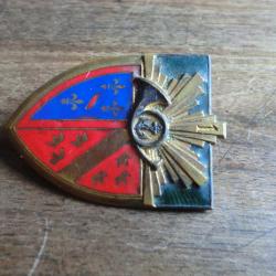 insigne émail 1er de chasseurs ""ancre dans cors " / drago paris