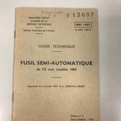 Guide technique réglementaire fusil MAS 49.