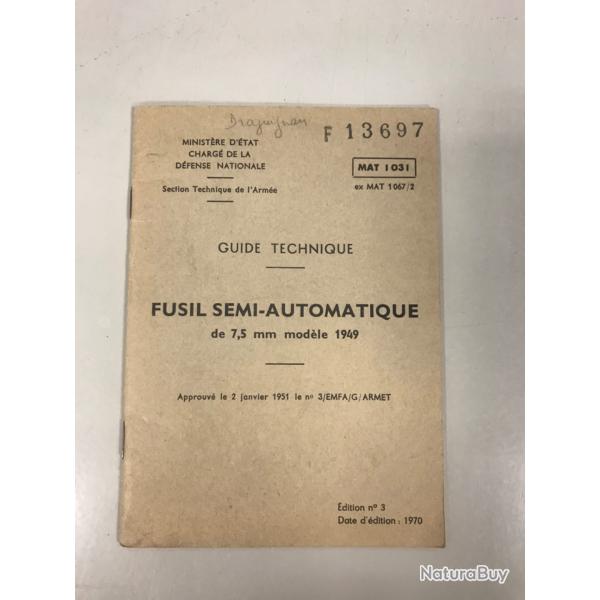 Guide technique rglementaire fusil MAS 49.