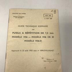 Guide technique réglementaire fusil MAS 36.