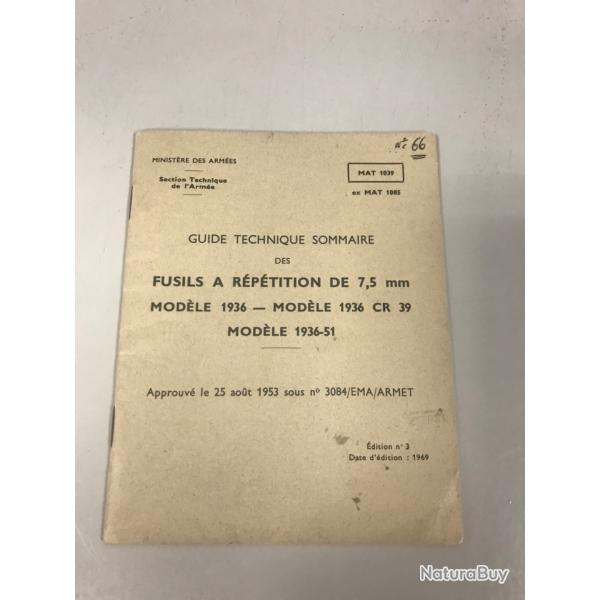 Guide technique rglementaire fusil MAS 36.