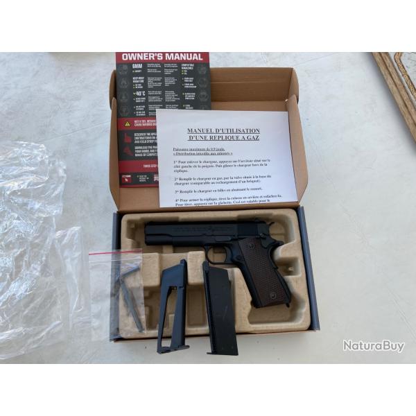 COLT 1911 A1 AW CUSTOM AIRSOFT NEUF + 1 CHARGEUR GAZ SUPPLMENTAIRE NEUF
