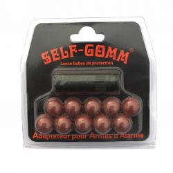 ADAPTATEUR POUR ARME D'ALARME FILETAGE M8x100 + 10 PROJECTILES SELF GOMM