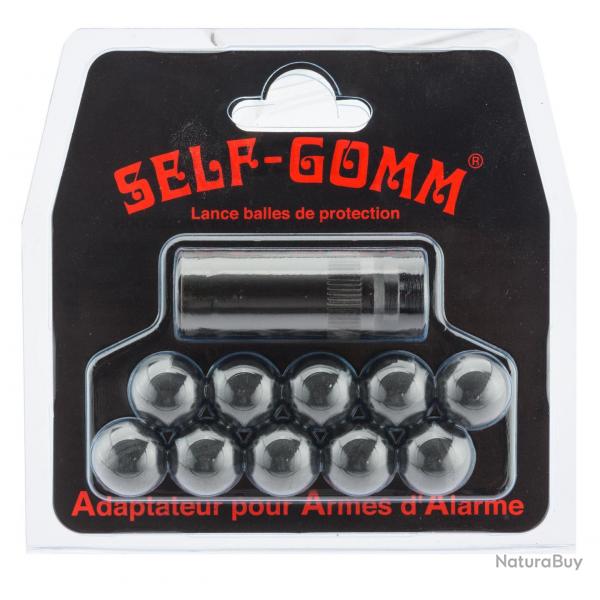 ADAPTATEUR POUR ARME D'ALARME FILETAGE M10x100 + 10 PROJECTILES SELF GOMM