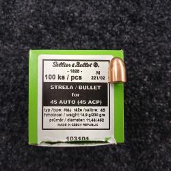 Ogives Sellier & Bellot 45 ACP FMJ 230 grs (x100)