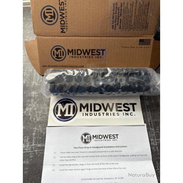Garde main Midwest Industries pour AR16/M16 longueur MID-LENGHT, drop-in, 4 rails picatinny