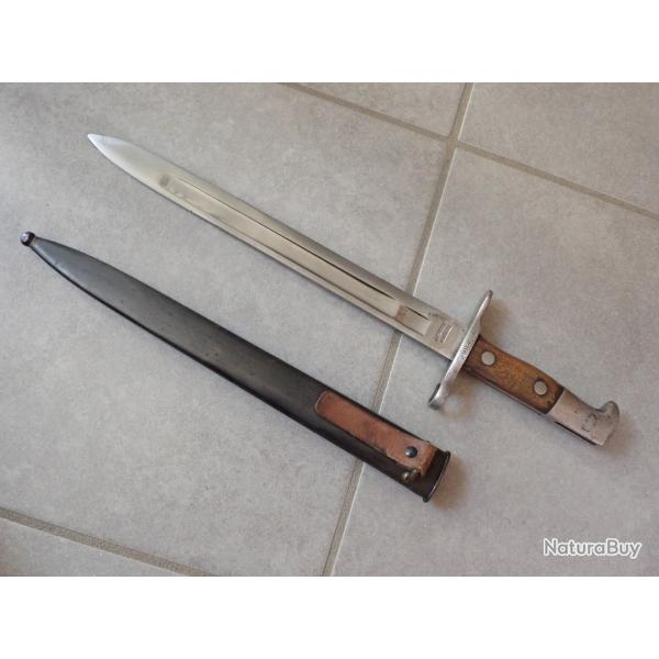 299431 Baionnette Suisse pour fusil Rubin Schmidt 1889, 89/96 - Mdle 1900