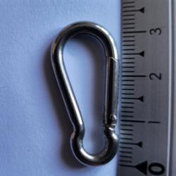 Mousquetons de Pompier à Ressort en INOX A4 MARIN - M3 - Ø 3,00 mm - Longueur : 3,3 cm - Qtité : 5