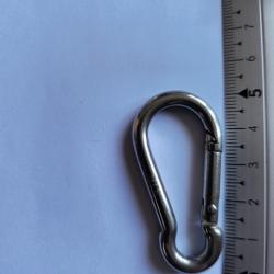 Mousquetons de Pompier à Ressort en INOX A4 MARIN - M5 - Ø 4,80 mm - Longueur : 5 cm - Qtité : 2