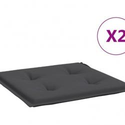 Coussins anthracite 40x40 cm en tissu Oxford pour mobilier de jardin - Lot de 2