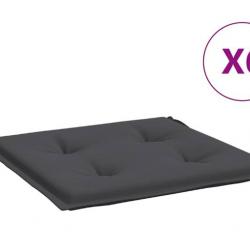 Lot de 6 coussins de chaise de jardin anthracite 40x40x4 cm confort extérieur