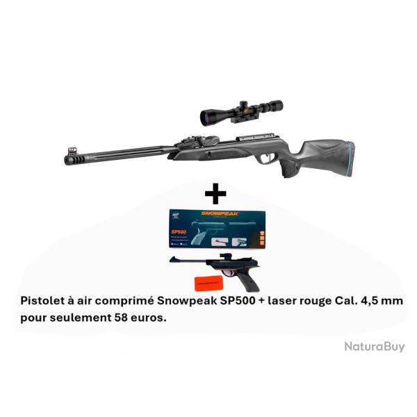 Vente Flash ! Carabine + Lunette Speedster IGT 10X GEN2i 4,5 mm + P. SNOWPEAK SP500 4,5 mm + LASER
