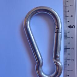 Mousquetons de Pompier à Ressort en INOX A4 MARIN - M7 - Ø 6,78 mm - Longueur : 7 cm - Qtité : 2