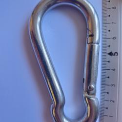 Mousquetons de Pompier à Ressort en INOX A4 MARIN - M9 - Ø 8,72 mm - Longueur : 9 cm - Qtité : 5