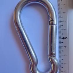 Mousquetons de Pompier à Ressort en INOX A4 MARIN - M10 - Ø 9,74 mm - Longueur : 10 cm - Qtité : 2