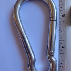 Mousquetons de Pompier à Ressort en INOX A4 MARIN - M12 - Ø 11,54 mm - Longueur : 14 cm - Qtité : 2