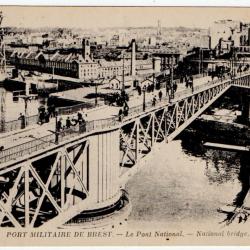 CPA - PORT MILITAIRE DE BREST - Le Pont National N° 1227
