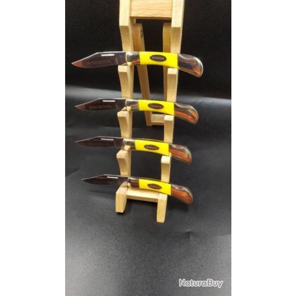 LOT DE 4 COUTEAUX PLIANT WINCHESTER FACON OS ET LAITON 1azd