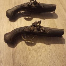 Double pistolet silex paire (1 Euro)