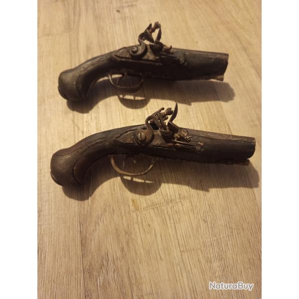 Double pistolet silex paire (1 Euro)