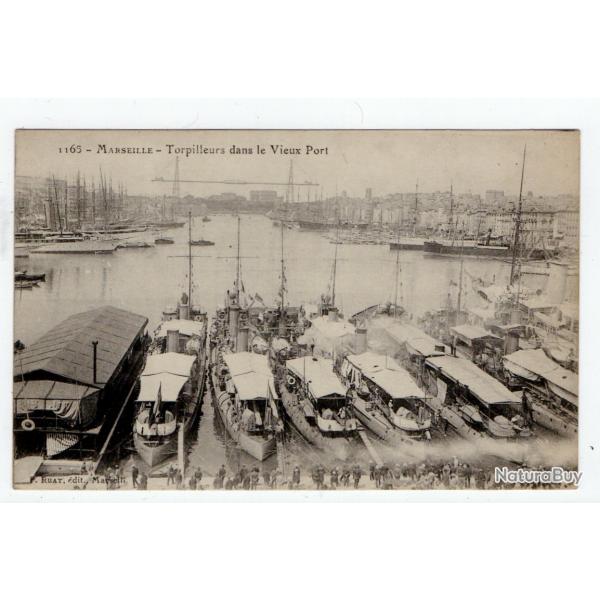 CPA - Marseille - Torpilleurs dans le Vieux Port  N1199